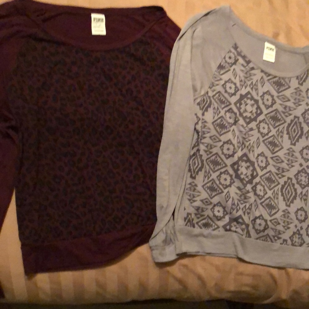 Two pink brand shirts